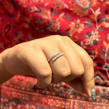 925 Sterling Silver Studded Pearl Adjustable Cocktail Ring